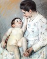赤ちゃんの初めての愛撫 母親と子供たち メアリー・カサット